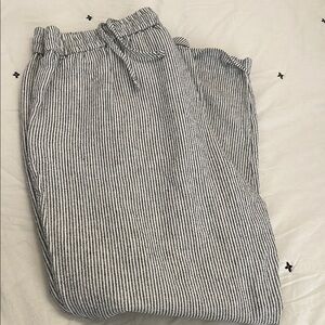 J. Crew Black and White Sweatpants with Classic Pinstripes